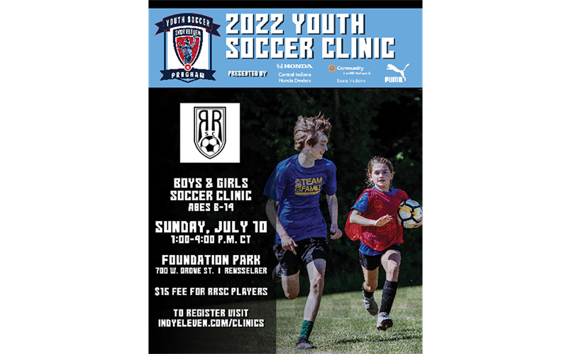 INDY 11 Soccer Clinic (Sunday, July 10th from 1-4pm for ages 6-14)